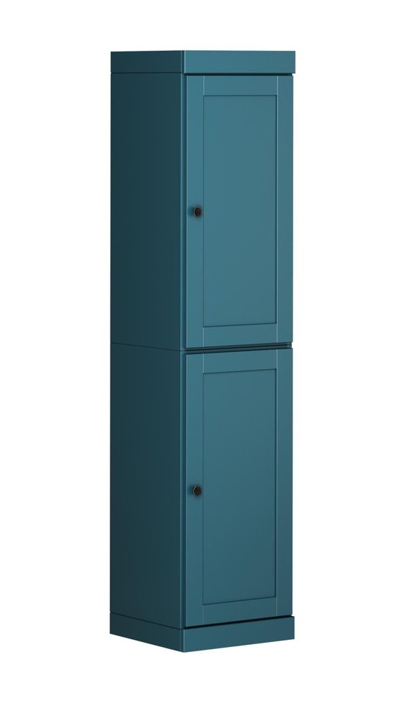 72" Teal Blue Solid Wood Two Door Pantry Or Storage Closet — view 4