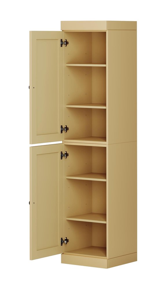 72" Yellow Solid Wood Two Door Pantry Or Storage Closet HomeRoots