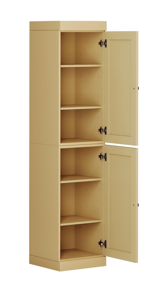 72" Yellow Solid Wood Two Door Pantry Or Storage Closet — view 3