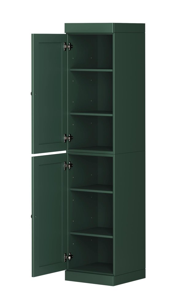 72" Green Solid Wood Two Door Pantry Or Storage Closet — view 2