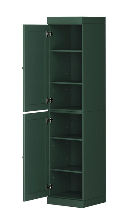 72" Green Solid Wood Two Door Pantry Or Storage Closet HomeRoots