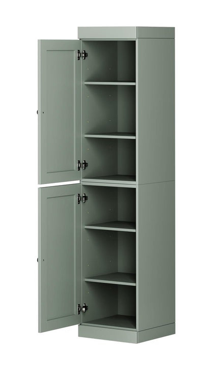 72" Sage Solid Wood Two Door Pantry Or Storage Closet HomeRoots