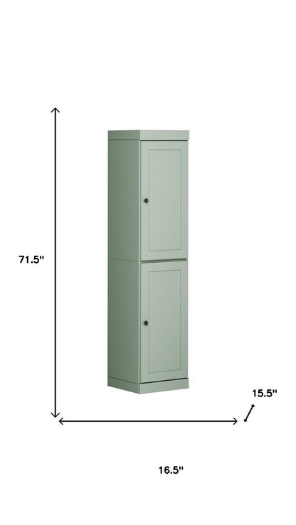 72" Sage Solid Wood Two Door Pantry Or Storage Closet HomeRoots