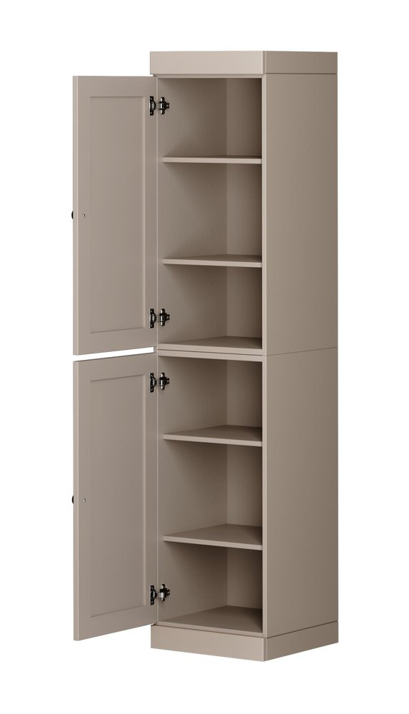 72" Beige Solid Wood Two Door Pantry Or Storage Closet HomeRoots