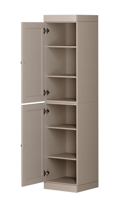 72" Beige Solid Wood Two Door Pantry Or Storage Closet HomeRoots