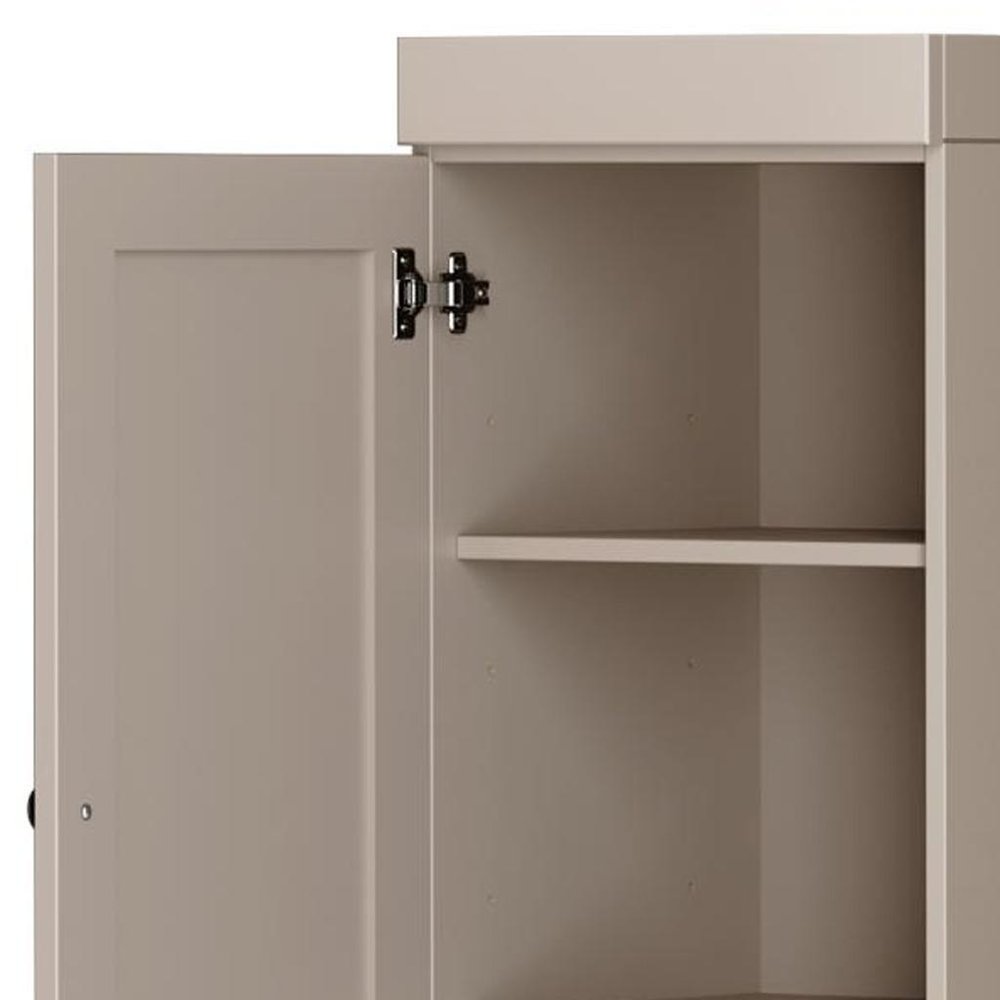72" Beige Solid Wood Two Door Pantry Or Storage Closet — view 4