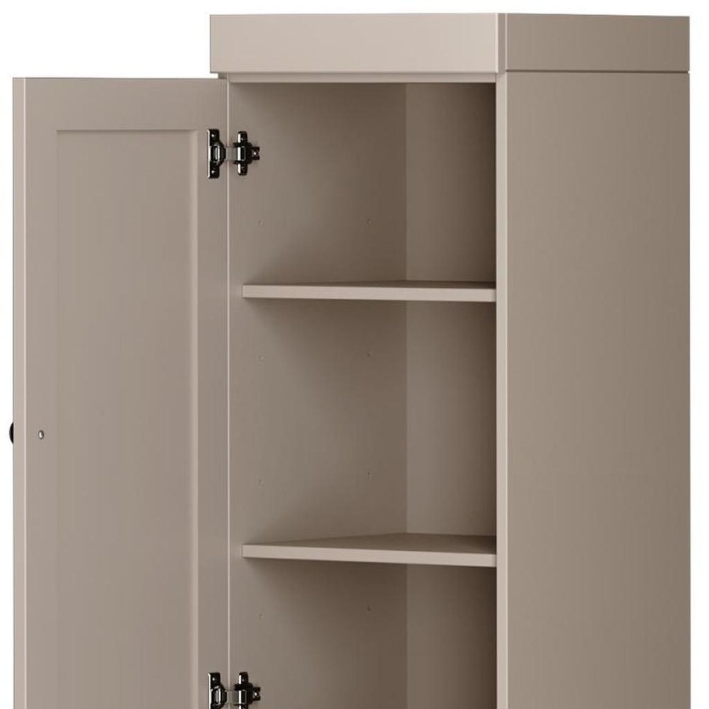 72" Beige Solid Wood Two Door Pantry Or Storage Closet HomeRoots