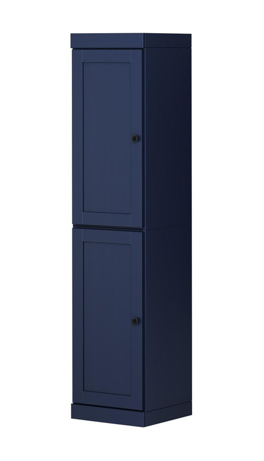72" Navy Blue Solid Wood Two Door Pantry Or Storage Closet HomeRoots