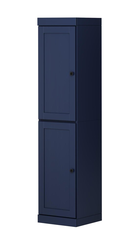 72" Navy Blue Solid Wood Two Door Pantry Or Storage Closet HomeRoots