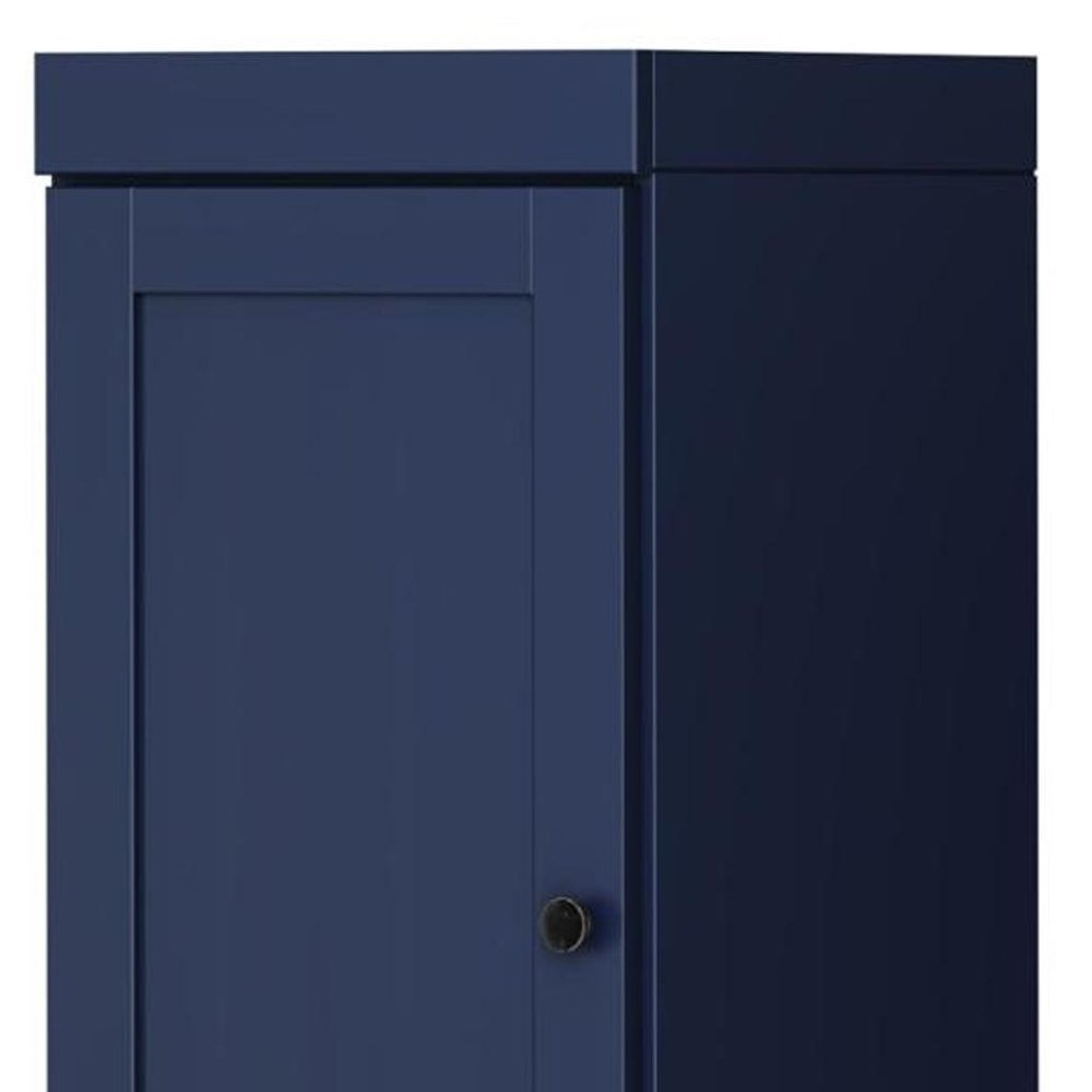 72" Navy Blue Solid Wood Two Door Pantry Or Storage Closet HomeRoots