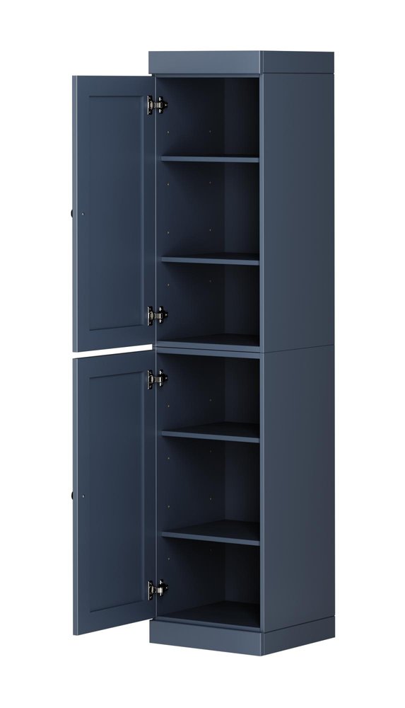 72" French Blue Solid Wood Two Door Pantry Or Storage Closet HomeRoots