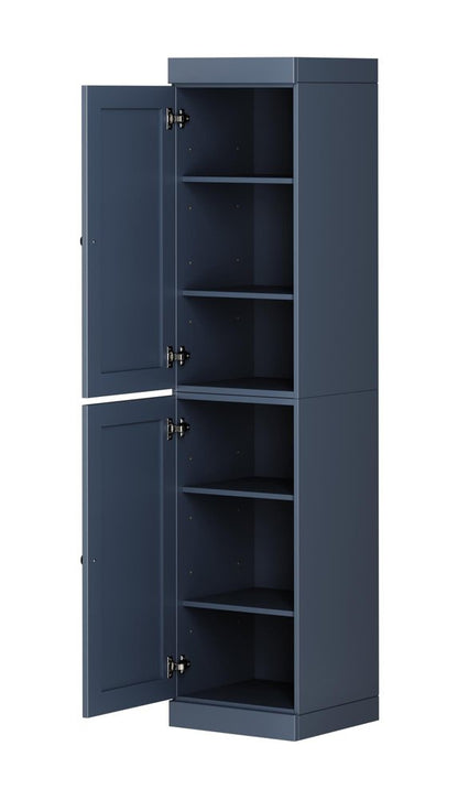 72" French Blue Solid Wood Two Door Pantry Or Storage Closet HomeRoots
