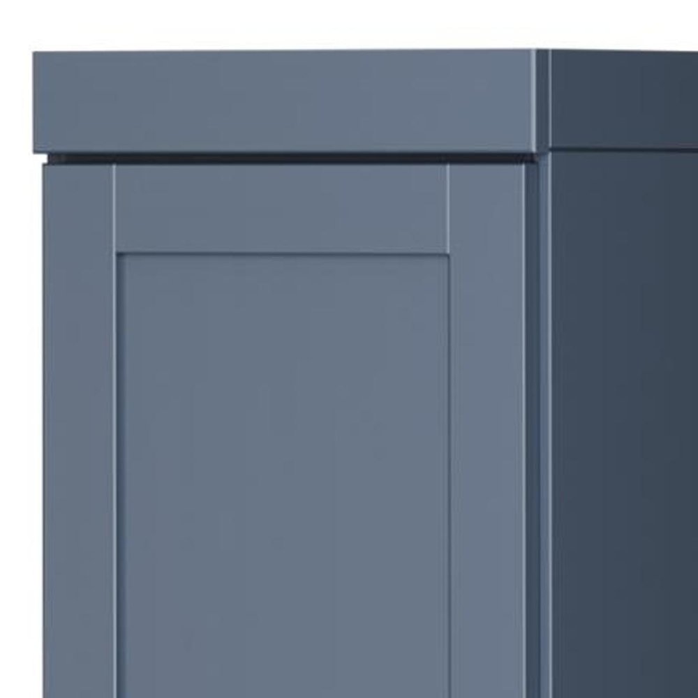 72" French Blue Solid Wood Two Door Pantry Or Storage Closet — view 5