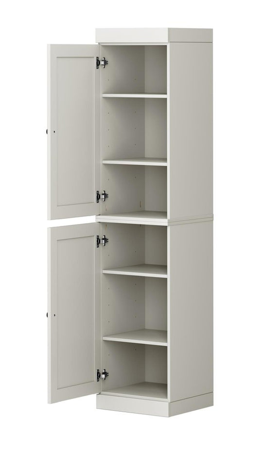 72" Off White Solid Wood Two Door Pantry Or Storage Closet HomeRoots
