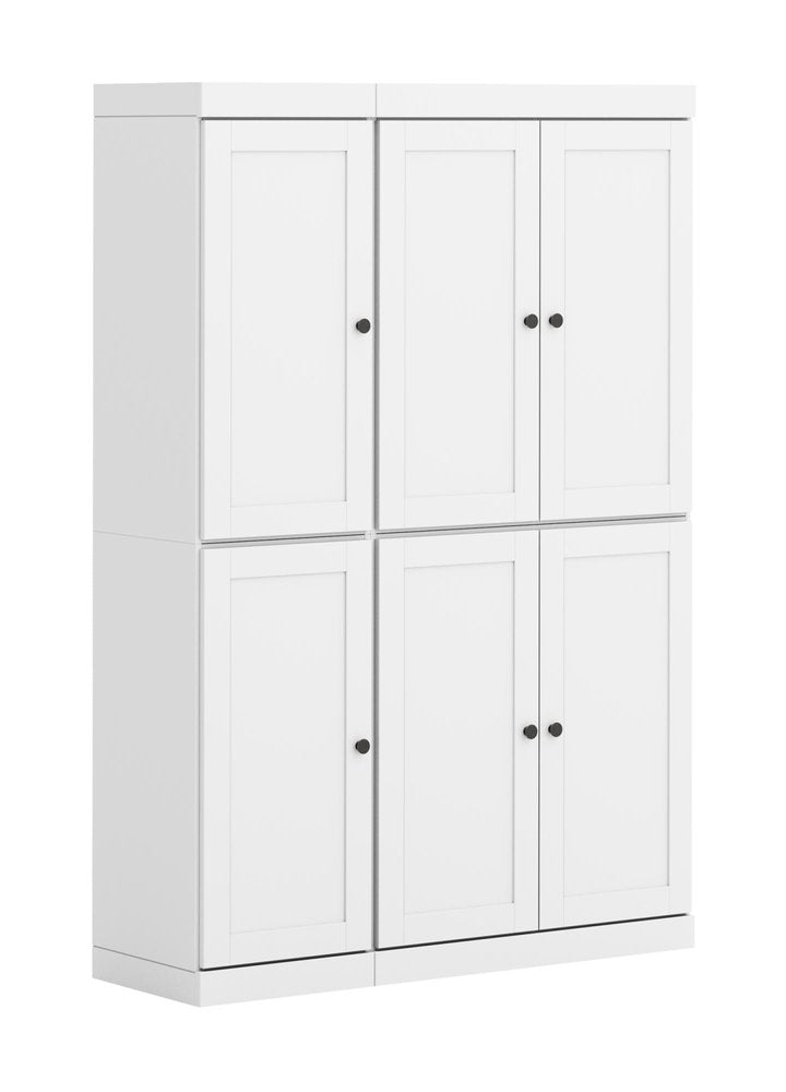 72" White Solid Wood 8 Pantry Or Storage Closet — view 1
