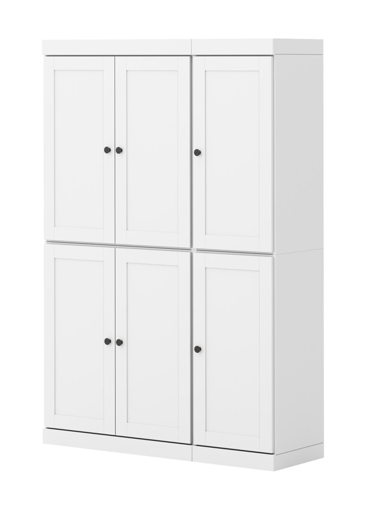 72" White Solid Wood 8 Pantry Or Storage Closet — view 4