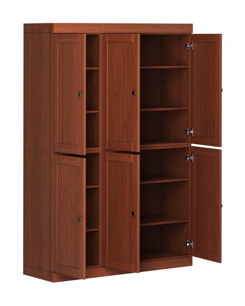 72" Coffee Solid Wood 8 Pantry Or Storage Closet — view 2