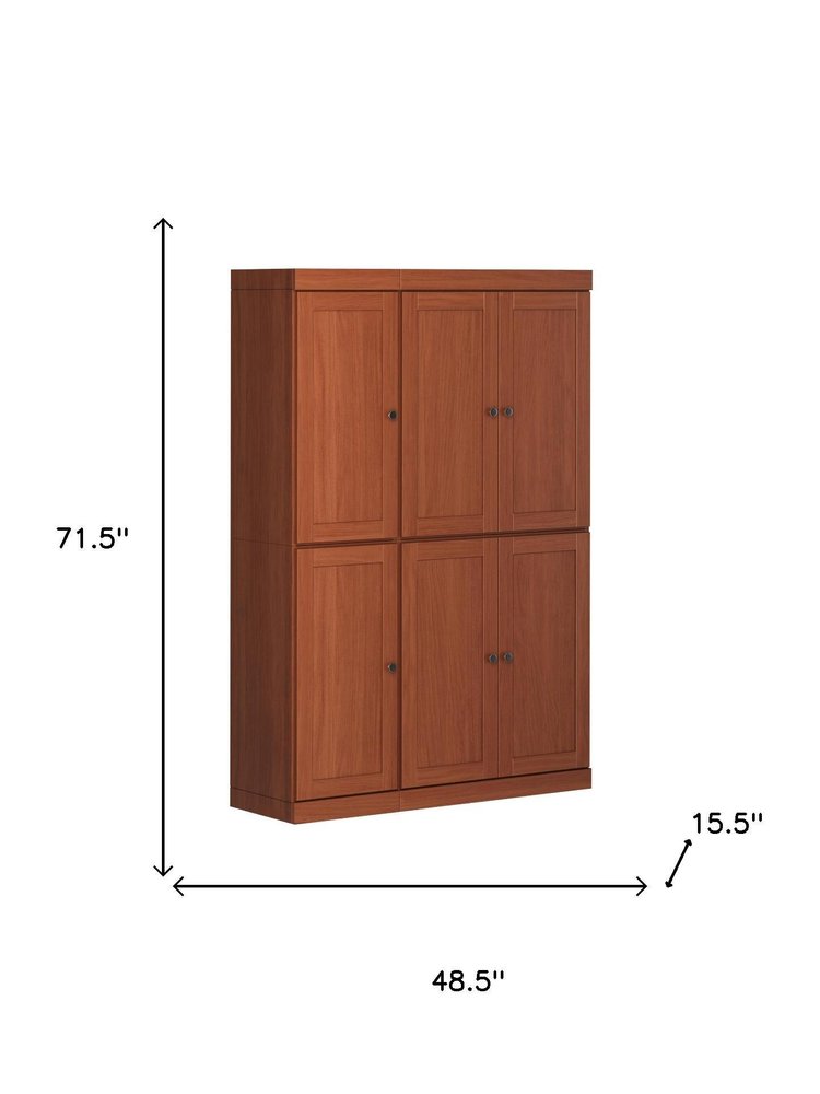 72" Coffee Solid Wood 8 Pantry Or Storage Closet — view 5