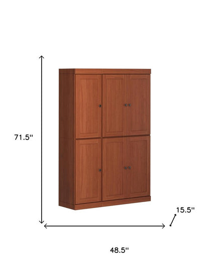 72" Coffee Solid Wood 8 Pantry Or Storage Closet HomeRoots