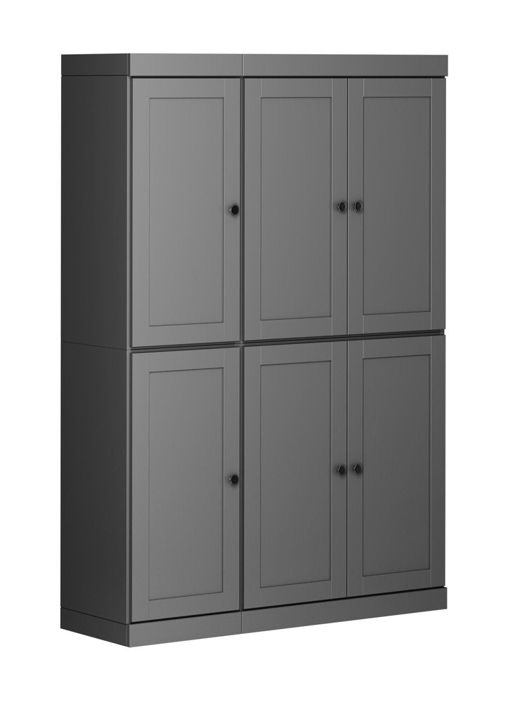 72" Gray Solid Wood 8 Pantry Or Storage Closet HomeRoots