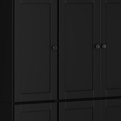 72" Black Solid Wood 8 Pantry Or Storage Closet HomeRoots