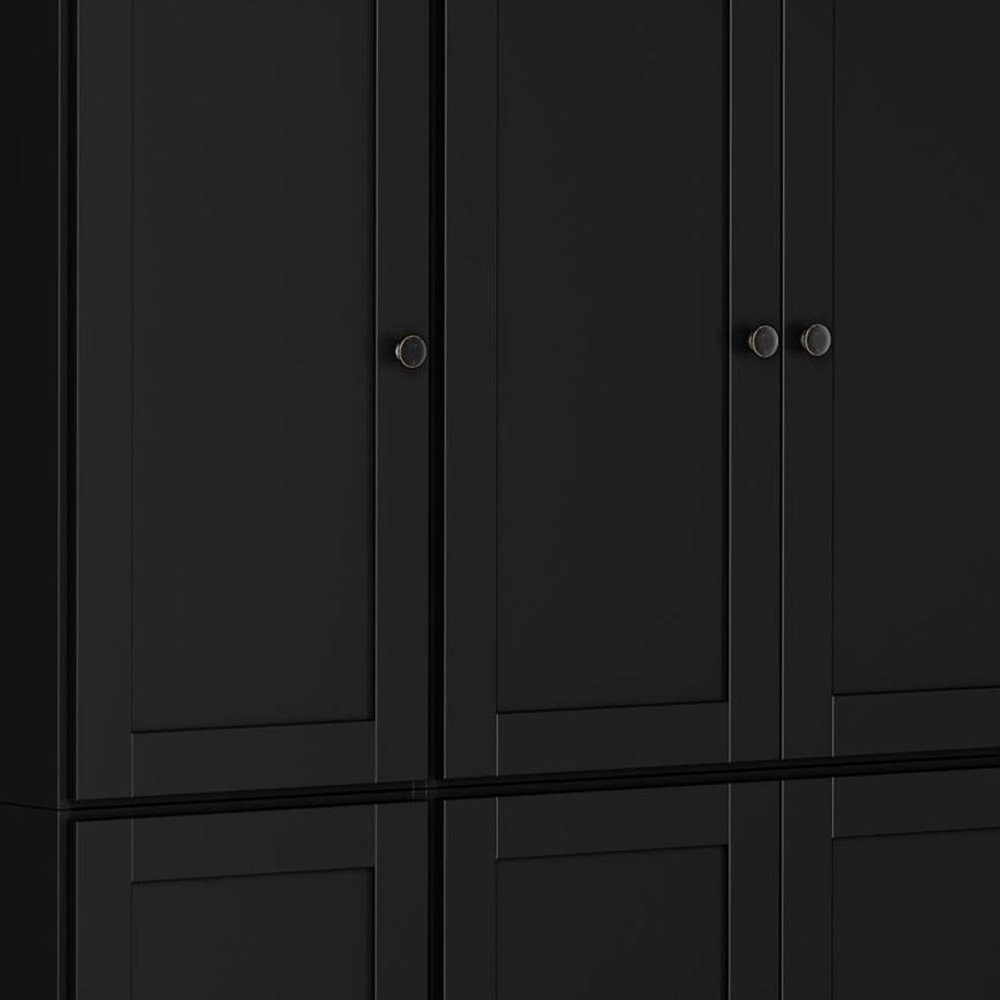 72" Black Solid Wood 8 Pantry Or Storage Closet — view 5