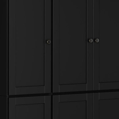 72" Black Solid Wood 8 Pantry Or Storage Closet HomeRoots