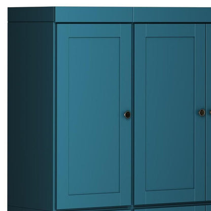 72" Teal Blue Solid Wood 8 Pantry Or Storage Closet HomeRoots