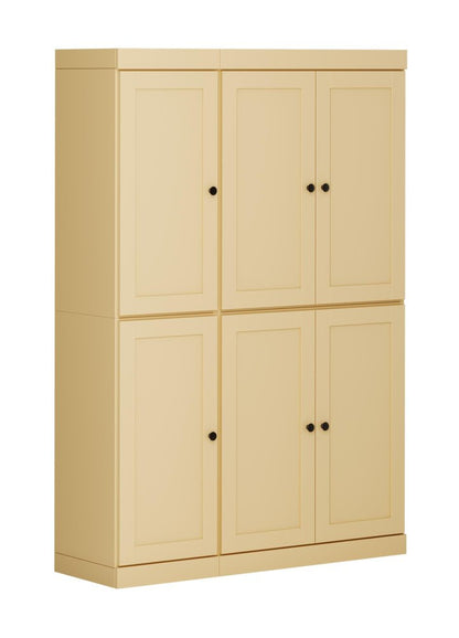 72" Yellow Solid Wood 8 Pantry Or Storage Closet HomeRoots