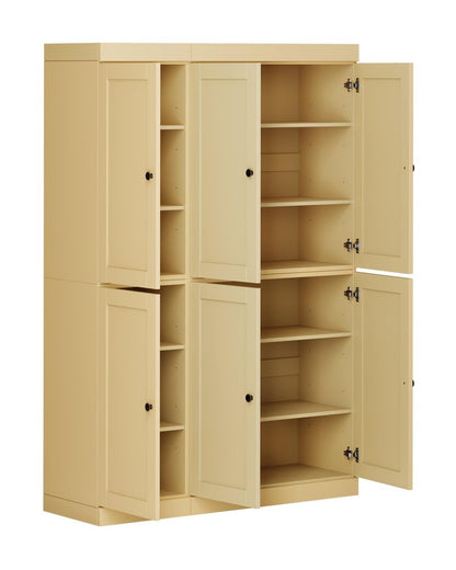 72" Yellow Solid Wood 8 Pantry Or Storage Closet HomeRoots