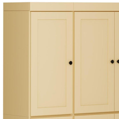 72" Yellow Solid Wood 8 Pantry Or Storage Closet HomeRoots