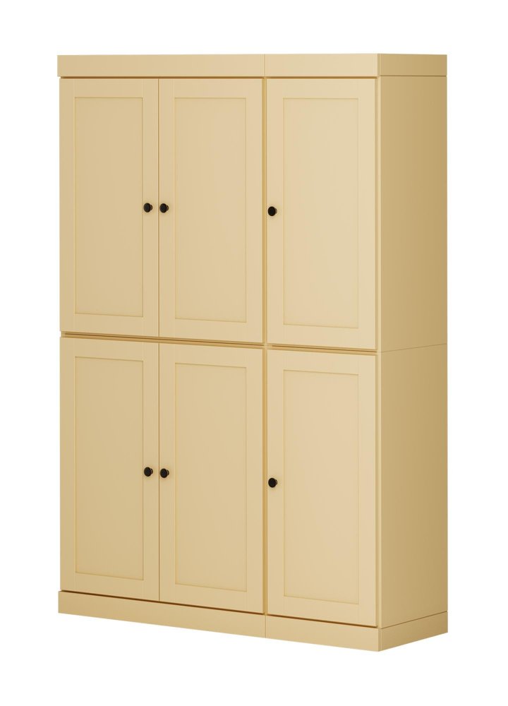 72" Yellow Solid Wood 8 Pantry Or Storage Closet HomeRoots