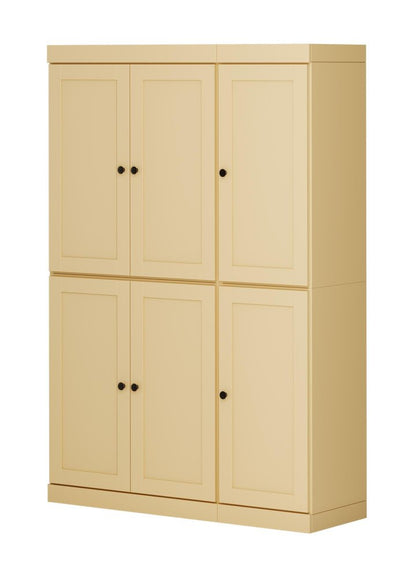 72" Yellow Solid Wood 8 Pantry Or Storage Closet HomeRoots
