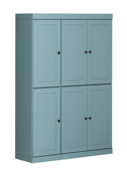 72" Aqua Solid Wood 8 Pantry Or Storage Closet HomeRoots