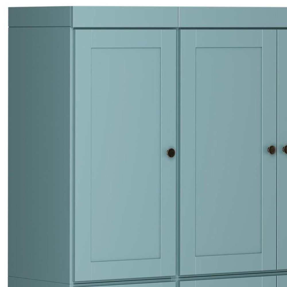 72" Aqua Solid Wood 8 Pantry Or Storage Closet — view 3