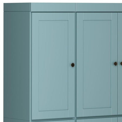 72" Aqua Solid Wood 8 Pantry Or Storage Closet