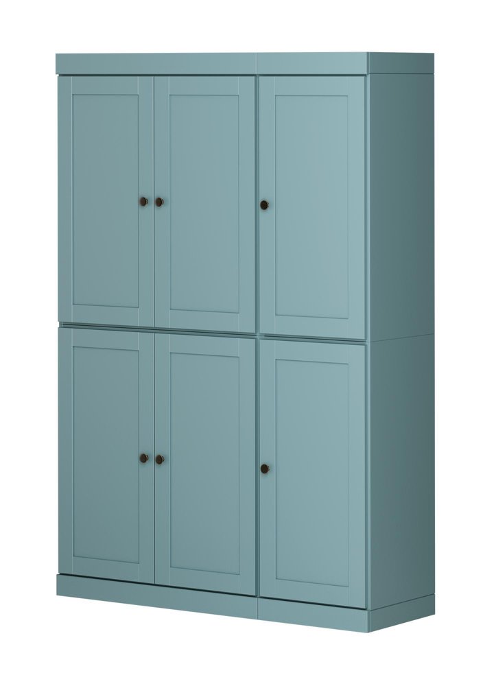 72" Aqua Solid Wood 8 Pantry Or Storage Closet — view 4