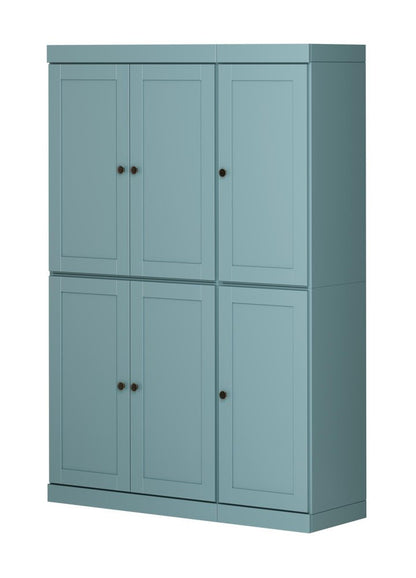 72" Aqua Solid Wood 8 Pantry Or Storage Closet HomeRoots