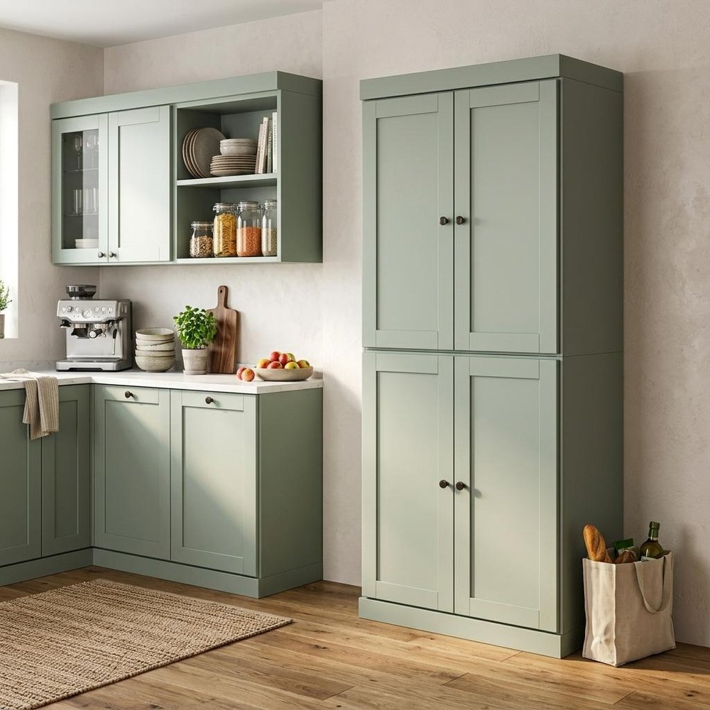 72" Sage Solid Wood 8 Pantry Or Storage Closet — view 7
