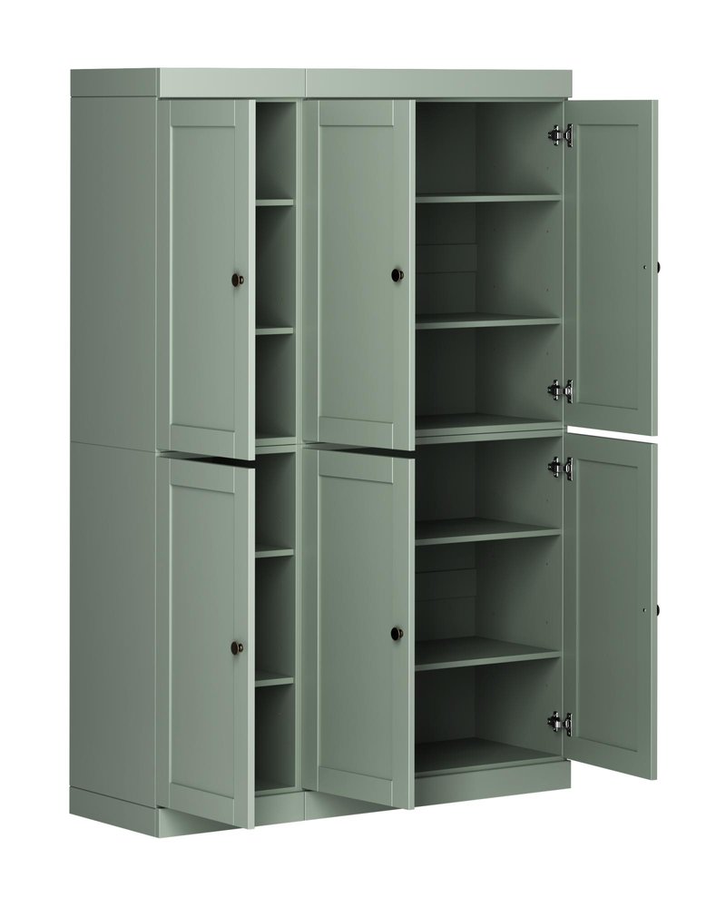 72" Sage Solid Wood 8 Pantry Or Storage Closet — view 2