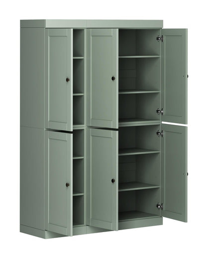 72" Sage Solid Wood 8 Pantry Or Storage Closet