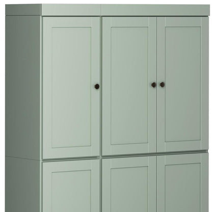 72" Sage Solid Wood 8 Pantry Or Storage Closet HomeRoots