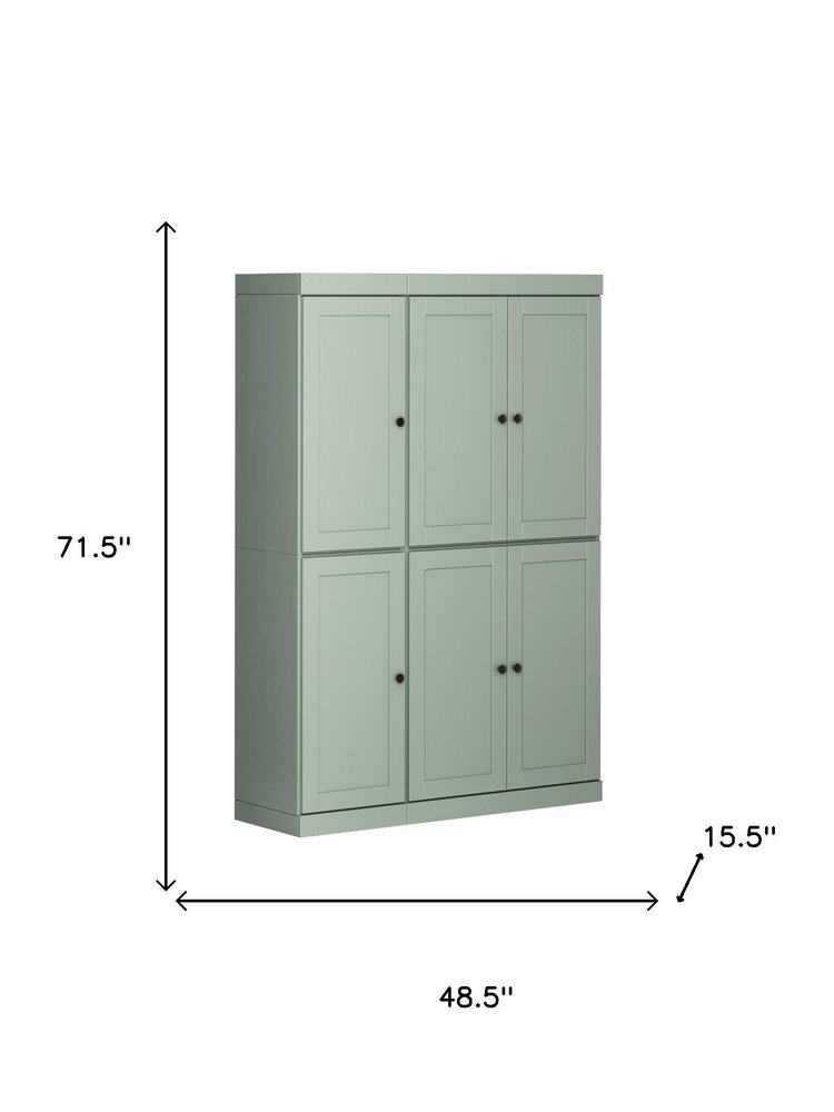 72" Sage Solid Wood 8 Pantry Or Storage Closet — view 6