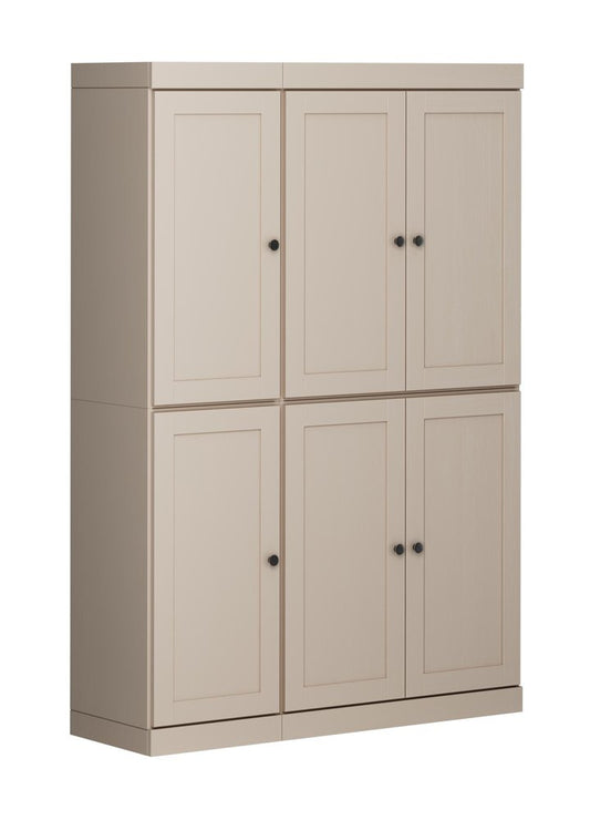 72" Beige Solid Wood 8 Pantry Or Storage Closet HomeRoots