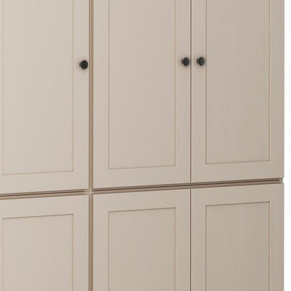 72" Beige Solid Wood 8 Pantry Or Storage Closet HomeRoots