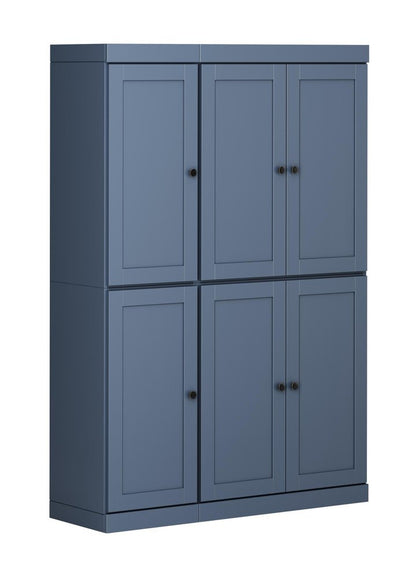 72" French Blue Solid Wood 8 Pantry Or Storage Closet HomeRoots