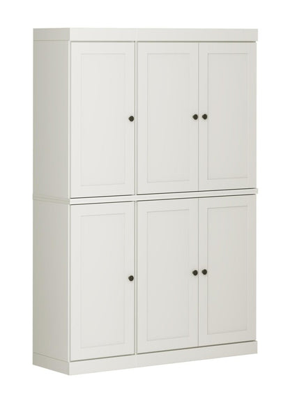 72" Off White Solid Wood 8 Pantry Or Storage Closet