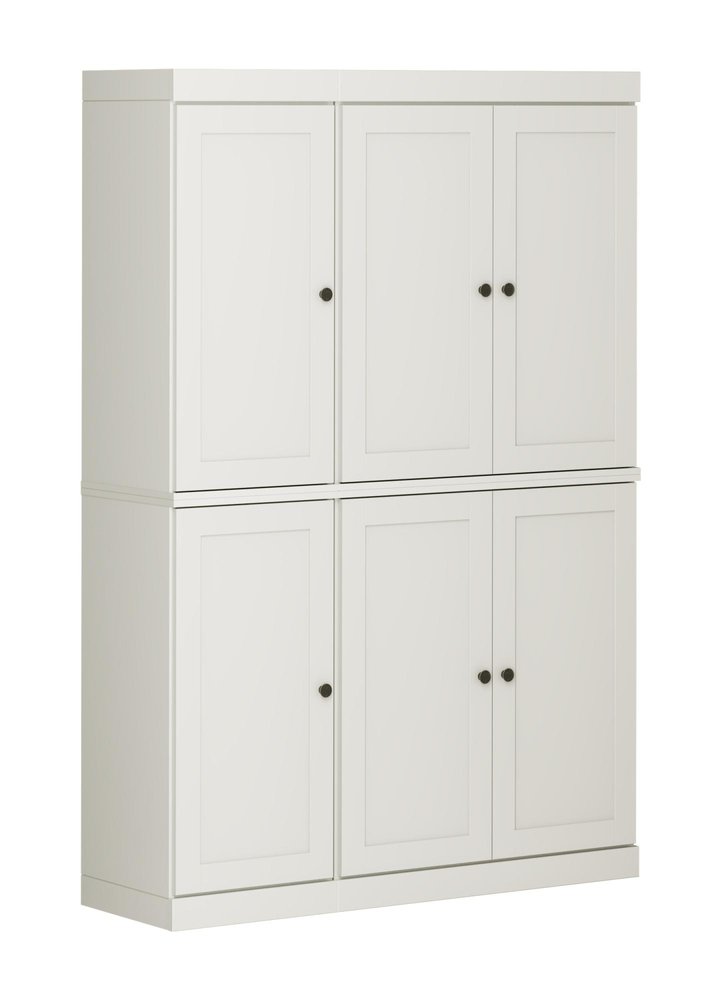 72" Off White Solid Wood 8 Pantry Or Storage Closet — view 1