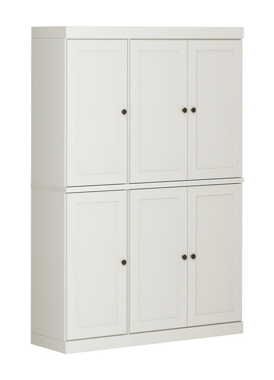 72" Off White Solid Wood 8 Pantry Or Storage Closet HomeRoots