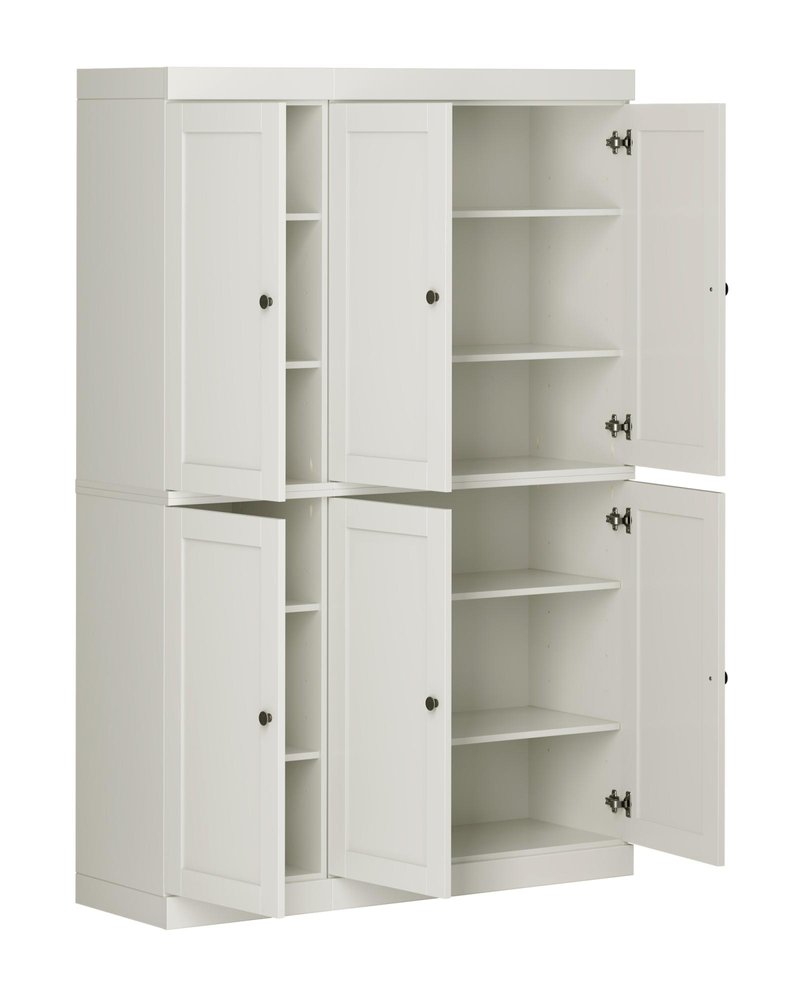 72" Off White Solid Wood 8 Pantry Or Storage Closet — view 2